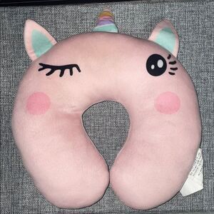 Prelovedd little girls pink unicorn horse head soft pillow rest